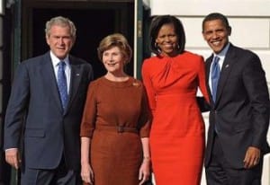 george-w-laura-bush-michelle-barack-obama-111108-by-afp-300x206, The meanings of victory, Behind Enemy Lines 