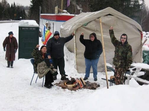 nym-kanahus-pelkey-dustin-johnson-at-sharbot-lake-camp-protesting-uraniummining-02084, Native Youth Movement warrior arrested and held on 7-year-old charges for defending the land, World News & Views 