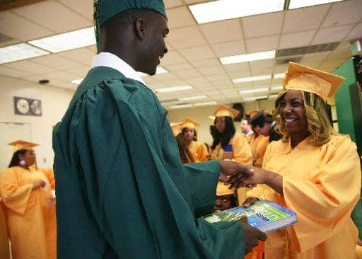 paul-robeson-school-of-visual-and-performing-arts-2008-commencement-james-albright-denean-brown-by-alex-molloy, Small, 'second chance' high schools, Robeson and BEST, face phase out in Oakland, Local News & Views 