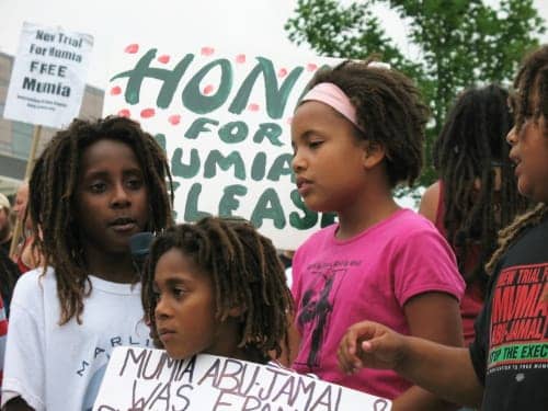 move-children-mumia-rally-070408-by-joe-piette-workers-world, Citing withheld evidence, supporters of Mumia Abu-Jamal call for civil rights investigation, Behind Enemy Lines 