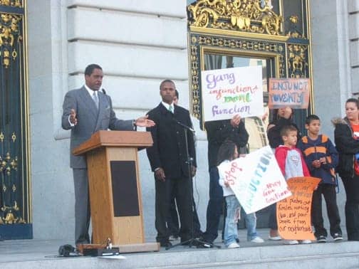 Min.-Christopher-gang-injunction-rally-103107-by-Chris-web, Black and Brown communities unite to demand an end to San Francisco’s gang injunctions, Local News & Views 