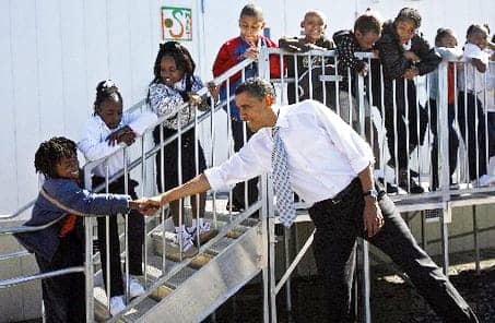 Barack-Obama-visits-George-Washington-Carver-Elementary-School-NOLA-0208-by-Ted-Jackson-Times-Picayune, Katrina Pain Index 2009, News & Views 