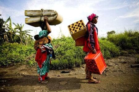 The caption for this photo, illustrating a story headlined “African advocates say Canada owes Congo” on the Vancouver, Canada-based Straight-com, reads, “Women are in constant danger in Eastern Congo, where most of the recent fighting has taken place and rape is widespread.” The story, quoting two Congolese now in Canada, attributes the violence not to tribal conflict but to “a war of resources … a war of cellphones” but is divided over whether Canada should intervene militarily. – Photo: Dominic Nahr, MSF