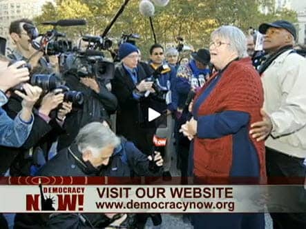 Lynne-Stewart-speaks-to-press-husband-Ralph-Poynter-outside-courthouse-111809-DN-video, Letter to Obama: Bring our troops home now!, News & Views 