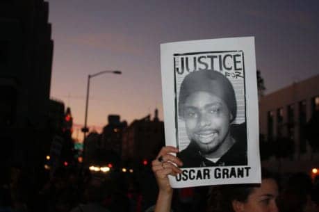 Oscar-Grant-poster-protest, BART lynches Blacks with the gun and the law, Local News & Views 