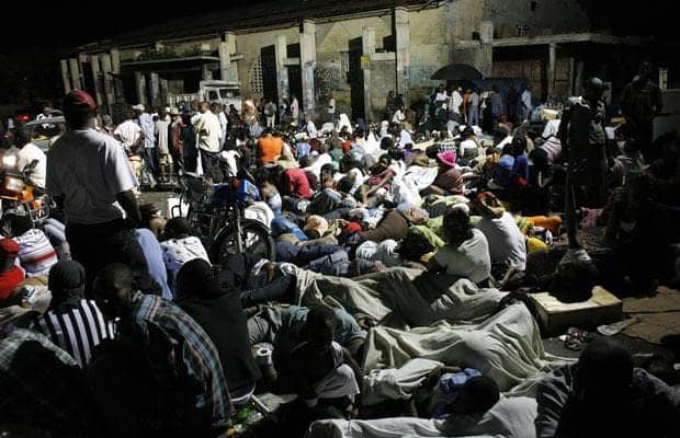 Haiti-earthquake-sleeping-in-street-PAP-011310-by-Reuters, Singing and praying at night in Port-au-Prince, World News & Views 