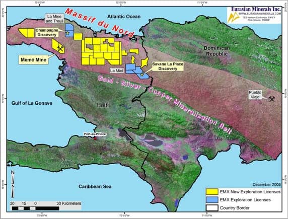 Haiti-map-of-gold-silver-copper-belt-by-Eurasian-Minerals-Inc., Are they that sick? Did U.S. weather weapon destroy Haiti?, World News & Views 