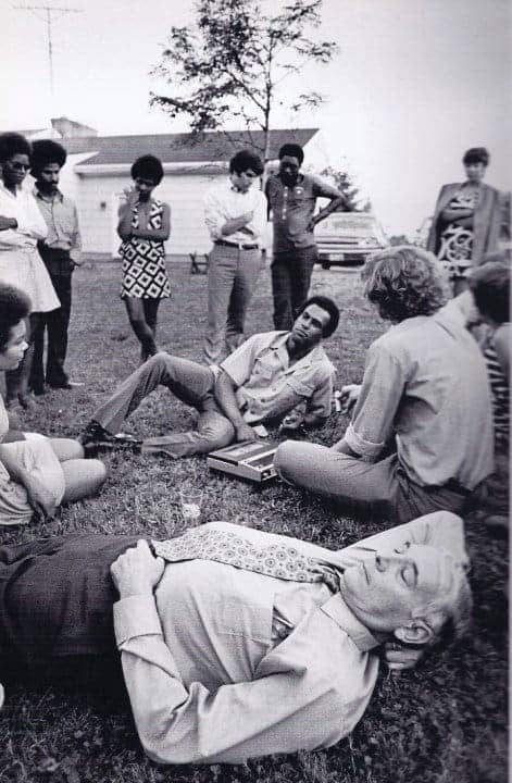 Charles-Garry-Pat-Gallyot-Kiilu-Nyasha-Huey-P.-Newton-lounging-on-grass-1970, On racism and unity, News & Views 