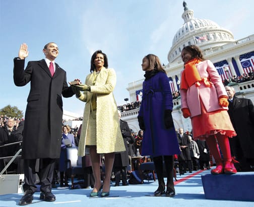 inaugural-swearing-in-barack-michelle-malia-sasha-obama-012009-by-chuck-kennedy-getty-images1, Obama’s time, World News & Views 