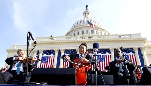 itzhak-perlman-yo-yo-ma-anthony-mcgill-play-john-williams-air-and-simple-gifts-at-inauguration-012009, Music over the Mall, Culture Currents 
