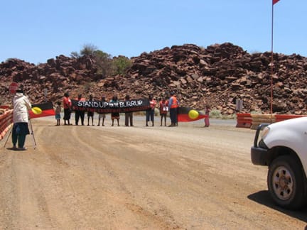 stand-up-for-the-burrup-in-australia-threatened-by-authorities-in-truck-web, No blood for oil! No blood for natural gas!, Local News & Views 